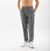 Unisex Çizgili Eşofman Altı - Füme - 1