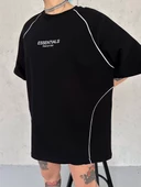 Unisex Arabiye Detaylı T-Shirt - Siyah - 1