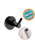 Metal Çatal Siyah Yapışkanlı Askılık Kapı Arkası Bornoz Askılığı Mutfak Askı Banyo Askılık - 5
