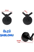 Metal Çatal Siyah Yapışkanlı Askılık Kapı Arkası Bornoz Askılığı Mutfak Askı Banyo Askılık - 6