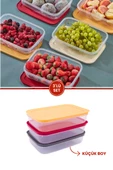 3'lü Saklama Kabı Derin Dondurucu Kapaklı Buzdolabı Buzluk Düzenleyici Buzluk Kıyma Kutusu Küçük Boy 3x1300ml - 1
