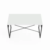 Eportatif Mutfak Masası Yemek Masası Salon Masası 4 Kişilik 120x60 Masa Beyaz 1535 - 5