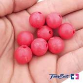 TAMSET 1.3cm Çapında Silikon Olta Takımı Boncuğu 8ad Kırmızı - 4