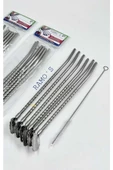 Kaşıklı Pipet Seti 6 Lı Çelik + Temizleme Fırçası 22 cm - 1