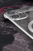 iPhone 11 Uyumlu Gümüş Gri Silver Renkli İnce Kenarlı Şeffaf Sert Kapak Kılıf - 2