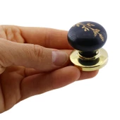 8 Adet Asya Kulp Siyah Polimer Düğme Kulp Altın Tabla Mobilya Mutfak Dolabı Çekmece Kulbu Kulpları thumbnail 3
