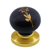 8 Adet Asya Kulp Siyah Polimer Düğme Kulp Altın Tabla Mobilya Mutfak Dolabı Çekmece Kulbu Kulpları thumbnail 5