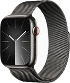 Apple Watch Series 9 GPS + Cellular 45mm Grafit Paslanmaz Çelik Kasa ve Grafit Milano Loop Kordon Akıllı Saat - 1