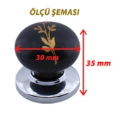 15 Adet Asya Kulp Siyah Polimer Düğme Kulp Krom Tabla Mobilya Mutfak Dolabı Çekmece Kulbu Kulpları thumbnail 2