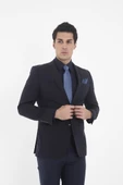 Brianze Lacivert Kravat Yaka Slim Fit Gömlek - 4