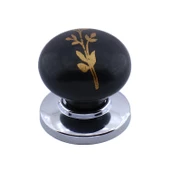 Asya Kulp Siyah Polimer Düğme Kulp Krom Tabla Mobilya Mutfak Dolabı Çekmece Kulbu Kulpları - 5