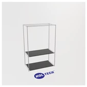 HOLTECH ÇELİK PROFİLLİ ASKILI PORTATİF BEZ DOLAP BEZ GARDIROP - SİYAH - 1