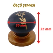 8 Adet Asya Kulp Siyah Polimer Düğme Kulp Bakır Tabla Mobilya Mutfak Dolabı Çekmece Kulbu Kulpları thumbnail 2