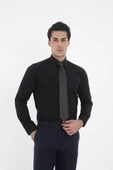 Brianze Siyah Kravat Yaka Slim Fit Gömlek - 3