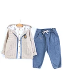 Erkek Bebek Ceket Gömlek Keten 3'lü Takım - 3
