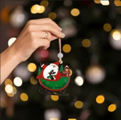 Yılbaşı Ahşap Çam Ağacı Süsü Noel Baba Model 3'Lü thumbnail 1