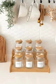Madamev 3 Katlı Açılır Büyük Boy Bambu Stand Organizer, Tezgahüstü Baharatlık Düzenleyici Mutfak Rafı 57cm - 2