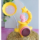 Çocuk Odası Ay ve Unicorn Desenli Gece Lambası - 1
