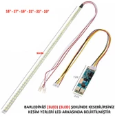 UNIVERSAL MONITOR LED , üniversal monitör ledi seti + invertör kart + florasan yerine led 15" - 23" - 2