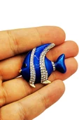 Mavi Taşlı Balık Broş thumbnail 1