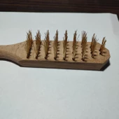 HAGİKİ AHŞAP SAPLI SARI ÇELİK TELLİ FIRÇA , TEMİZLİK FIRÇASI, PİS VE PASLI YÜZEYLERİ TEMİZLEMEK İÇİN - 4