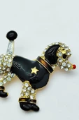 Kristal Taşlı Siyah Poodle Köpek Broş thumbnail 2