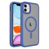 Apple iPhone 11 Kılıf Mat Arka Yüzey Wireless Şarj Özellikli  Flet Magsafe Kapak - 3