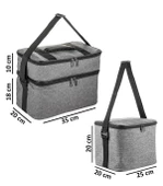 Kamp Piknik Termal Soğutucu Yalıtımlı Buzluk Termos Çanta 2’li Set - 960 Gri - 10