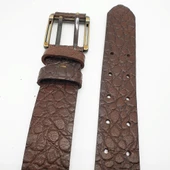 Çift Dilli Yılan Desenli Erkek Deri Kemer Kahve Renk - 2