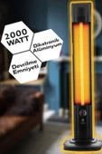 Kule Tipi Dik Isıtıcı Elektrikli Dikey Soba Tasarruflu Devrilme Emniyetli 2000w Garantili - 1