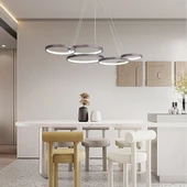 Accor / 55x85 cm / Sarkıt Avize / Antrasit Gövde / 3 Renk Işık - 1