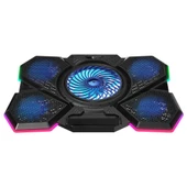 Addison Rampage AD-RC13 BELLATRIX Siyah 5 Fan 2 USB RGB Işıklı 15"-17" Notebook Soğutucu Stand - 2