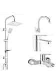 KALE Kale Mare Banyo+Lavabo+Mutfak Bataryası Ve Tema 53242 Tepe Duş Seti - 1