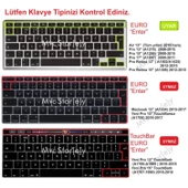 Macbook Klavye Air Pro Koruyucu (Türkçe Q) (Eski USB'li Model 2008-2017) A1466 A1502 Uyumlu Dazzle - 2