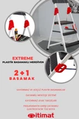 İtimat Extreme Kaliteli 2 basamak +1 Plastik Basamaklı Merdiven Hafif, Kolay Taşınabilir Ev Tipi, Mutfak ve İş - 4