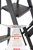 KUTLU Metal Kaliteli 5 Basamaklı +1 Ev Tipi, İş yerine Uygun Özel Tasarım Hafif Merdiven - 4