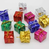 Yıllbaşı Çam Ağacı Süsü Hediye Paketi Figürlü Noel Ağacı Süsü 12 Li 3 cm - 4