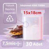 Kilitli Şeffaf Torba 15x18 Cm Aksesuar,madeni Para,boncuk Ve Buzdolabı Saklama Poşeti (30ADET) - 1