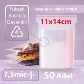Kilitli Şeffaf Torba 11x14 Cm Aksesuar,madeni Para,boncuk Ve Buzdolabı Saklama Poşeti (50ADET) - 1