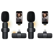 StarkPro K8 Profesyonel lighting Iphone Kablosuz Taşınabilir Yaka Mikrofonu 2Li Paket - 2