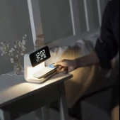 Diwu Dijital Işıklı Masa Saati ve Kablosuz Şarj Aleti - 4