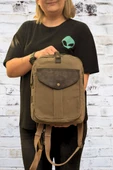 old cotton cargo Su Geçirmez Unisex Haki Leptop KÜÇÜK  Boy Sırt Çantas - 2