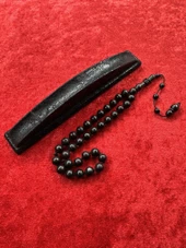 El Yapımı Abanoz Ağacı Tesbih Sığırcık Kesim Halkalı Usta İşçilik thumbnail 1