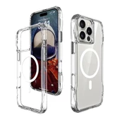 Apple iPhone 16 Pro Max Kılıf Magsafe Şarj Özellikli Airbagli Şeffaf Redclick İncek Kapak - 3