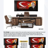 DERİ ÜZERİ UV BASKILI ÇERÇEVELİ MAKAM ATATÜRK PANOSU 1-150*250 - 1