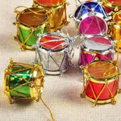 Yıllbaşı Çam Ağacı Süsü Davul Figürlü Noel Ağacı Süsü 12 Li 3 cm thumbnail 2