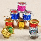 Yıllbaşı Çam Ağacı Süsü Davul Figürlü Noel Ağacı Süsü 12 Li 3 cm thumbnail 1