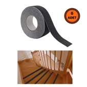 6 Adet Merdiven Zemin Kaydırmaz Bant 50 mm x 25 mt Siyah - 1