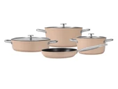 PORLAND VALOS BEJ TENCERE SETİ TAKIMI 7 PARÇA - 1