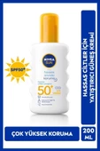 Nivea Sun Ultra Hassas SPF50+ Anında Koruma 200 ml Çok Yüksek Güneş Koruyucu - 1